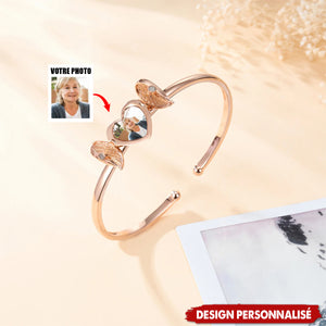 Bracelet Cœur Photo Personnalisé – Cadeau Personnalisé Plein d’Émotion