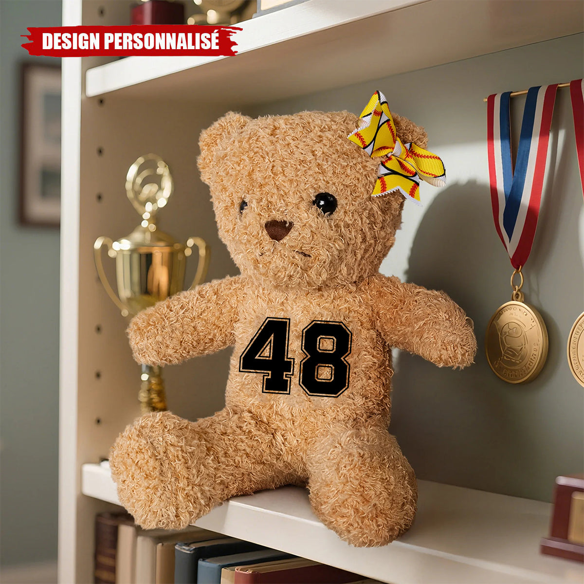 Ours en Peluche Personnalisé avec Numéro – Cadeau Unique pour Enfants ou Couples