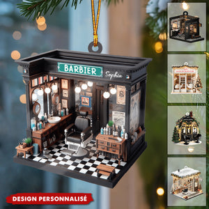 Décoration Personnalisée Salon – Ornement Miniature pour Manucure, Coiffure & Barbier