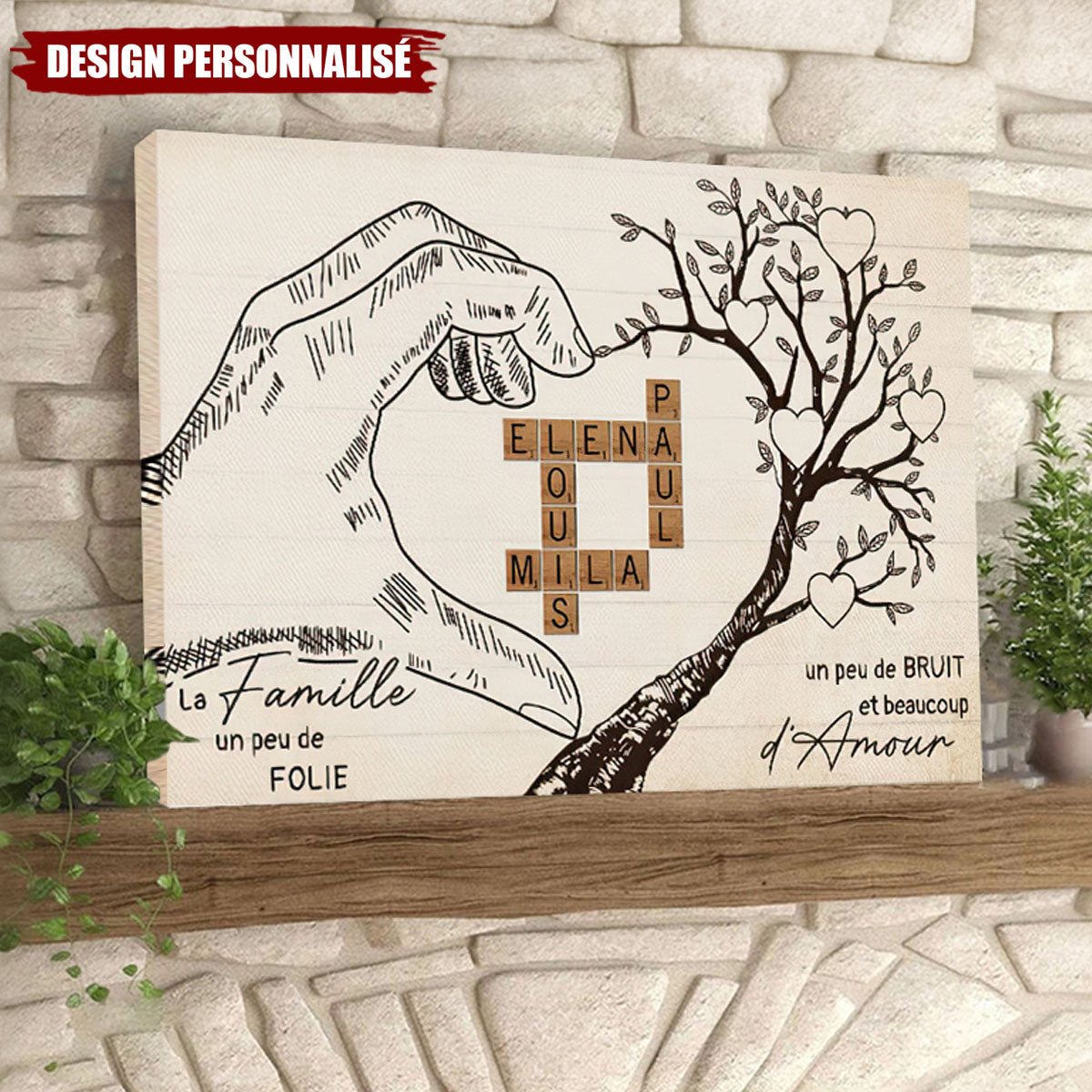 Affiche “La Famille” avec Prénoms Personnalisés – Idée Cadeau Unique
