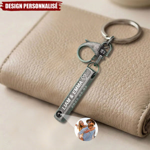 Porte-clés de projection photo personnalisé - Cadeau d’amour inoubliable
