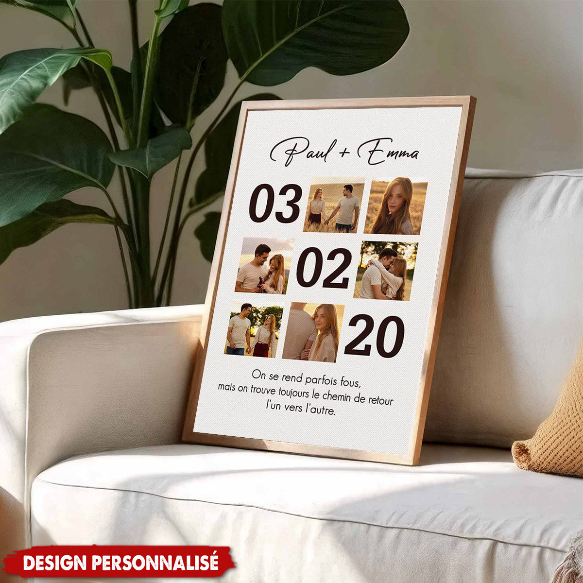 Affiche Personnalisée Couple - On Trouve Toujours Le Chemin De Retour Avec Photos