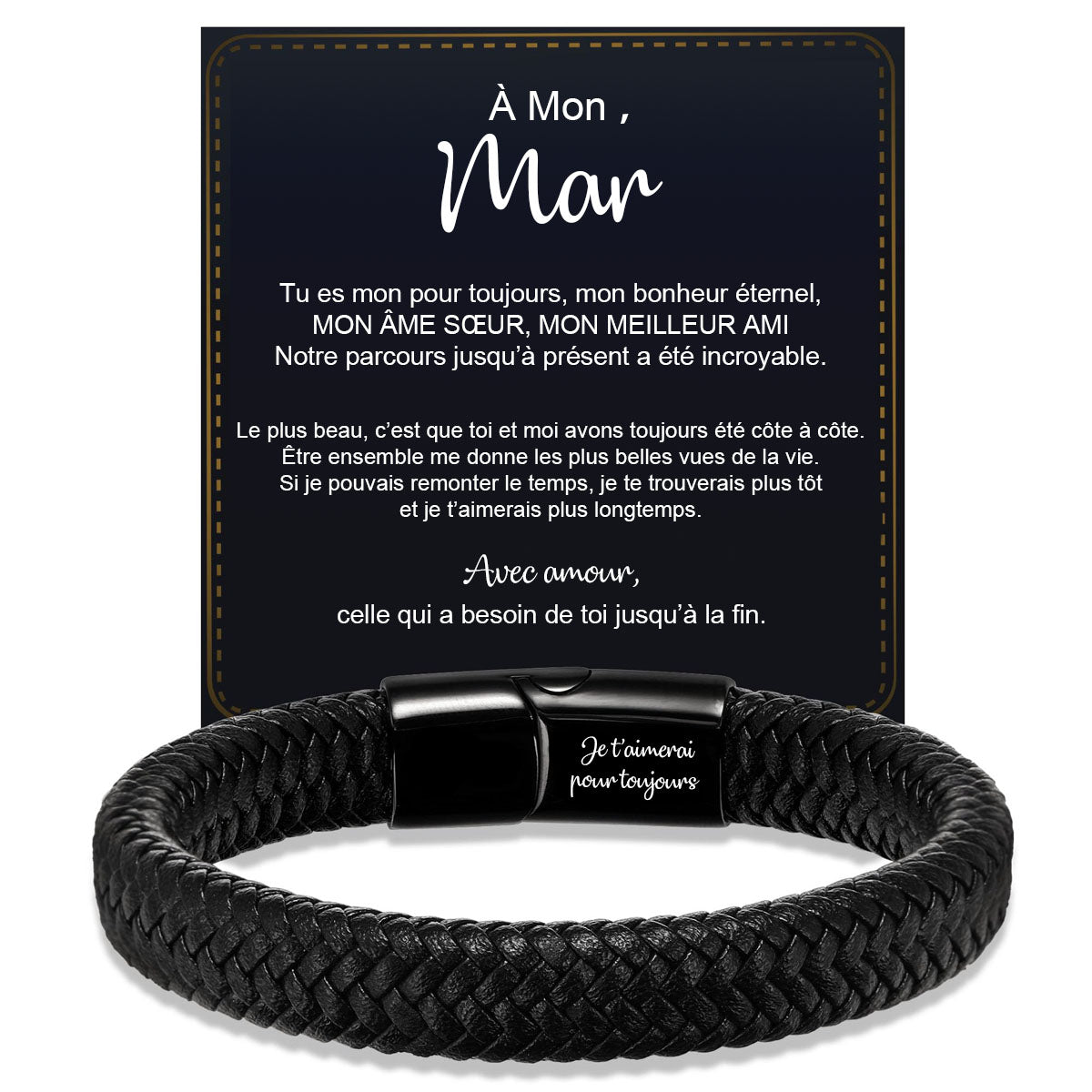 Bracelet en Cuir Personnalisé pour Homme – Cadeaux pour la fête des pères, un anniversaire ou une remise de diplôme