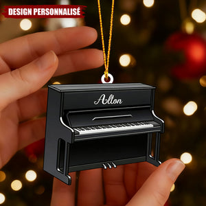 Ornement de Noël Piano Personnalisé – Cadeau pour Amateur de Musique