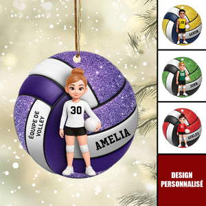 Ornement de Noël Volleyball Personnalisé - Cadeau Unique pour les Fans de Sport