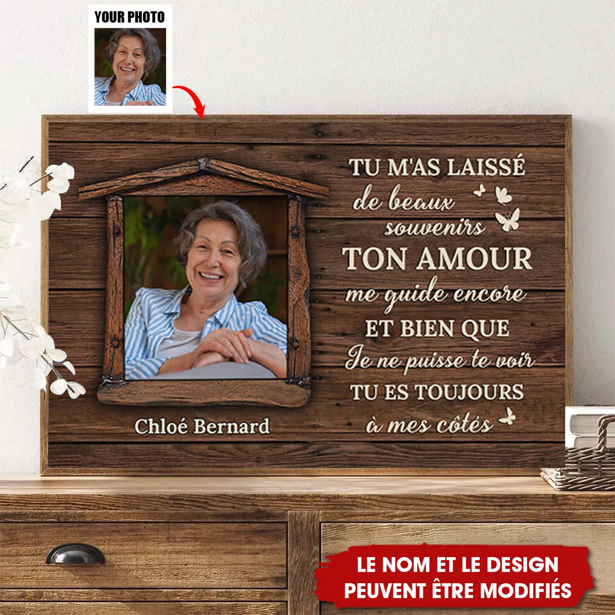 Toile Personnalisée Commémorative - Toujours À Mes Côtés - Avec Photo