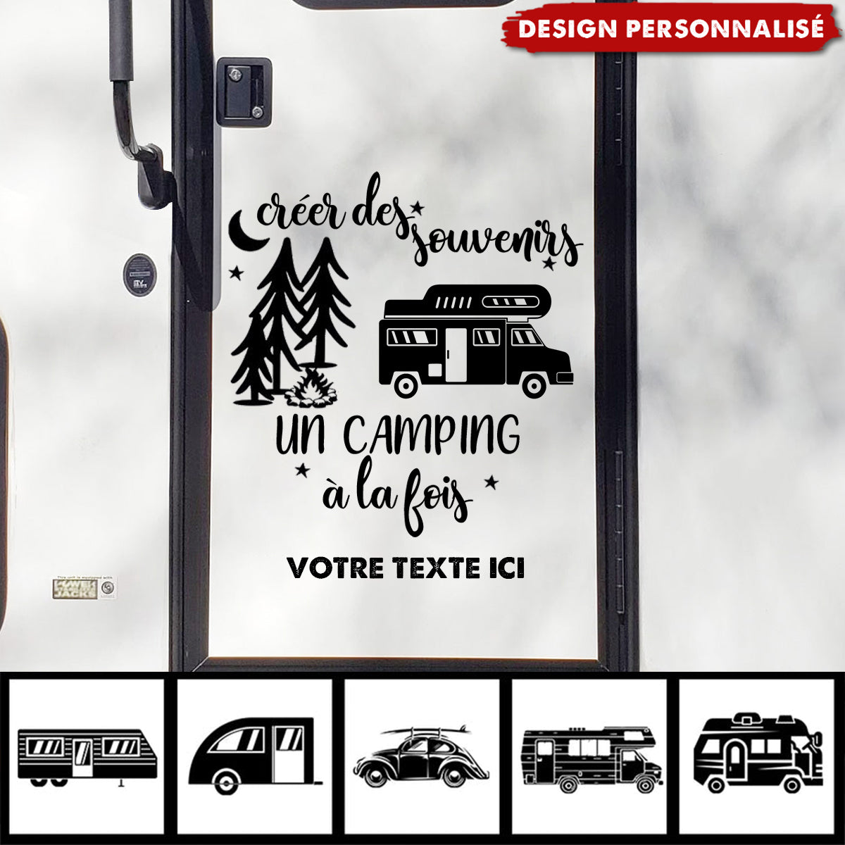 Autocollant Camping Personnalisé – Créez des Souvenirs, Un Camping à la Fois