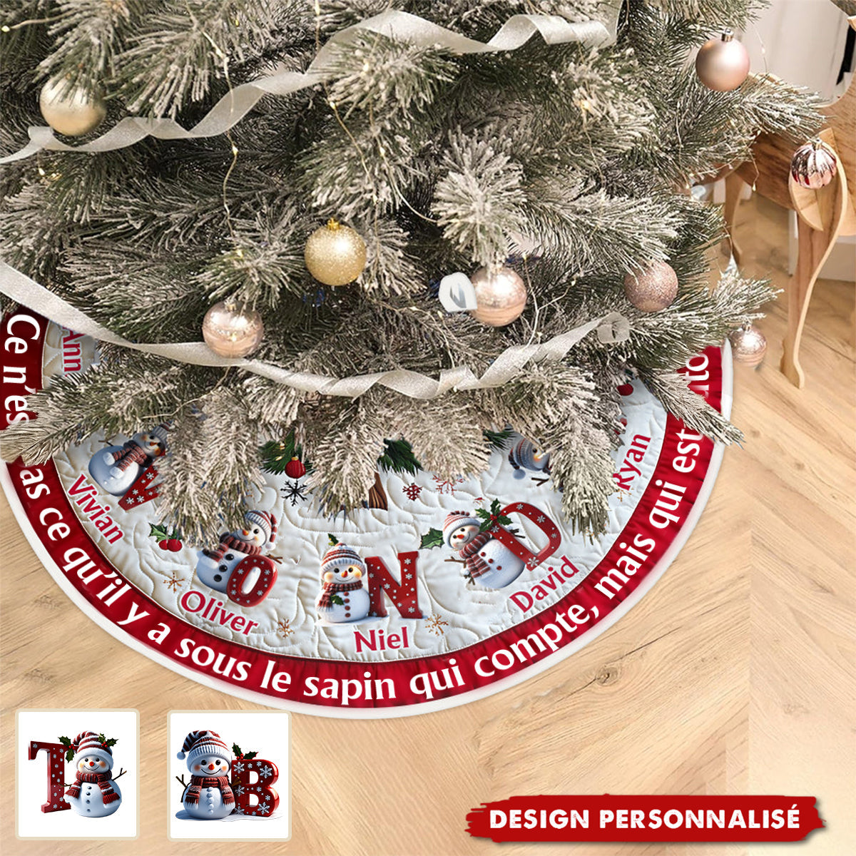 Ce n’est pas ce qu’il y a sous le sapin qui compte – Jupe de Sapin Familiale Personnalisée