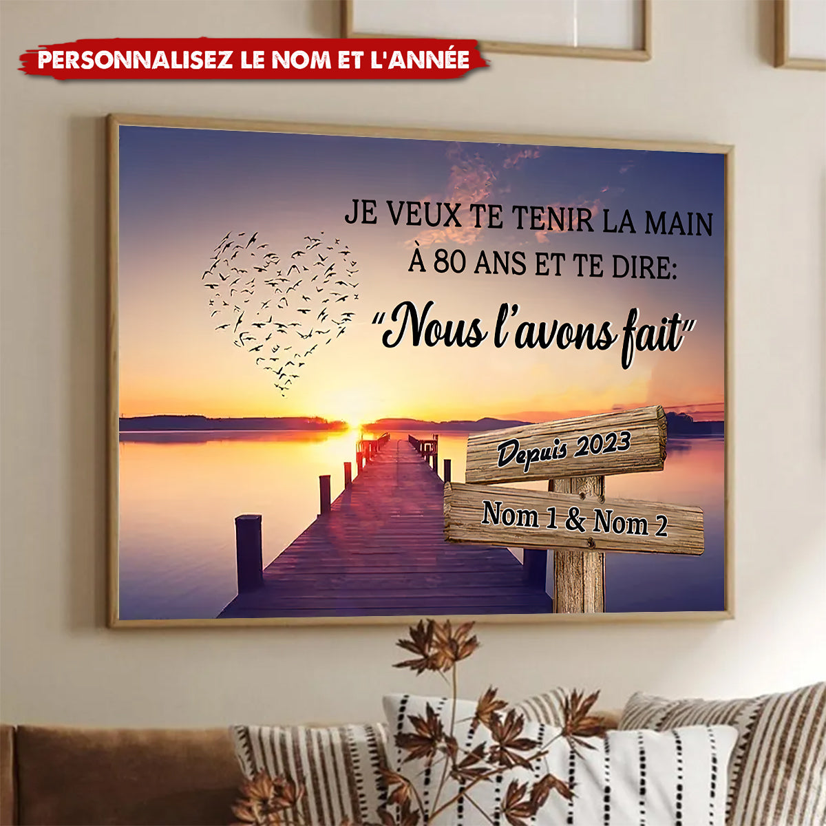 Poster Personnalisé "Nous l’avons fait" – Cadeau Couple avec Prénoms et Année
