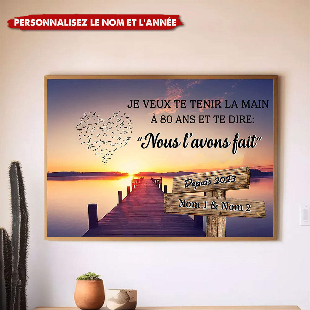 Poster Personnalisé "Nous l’avons fait" – Cadeau Couple avec Prénoms et Année