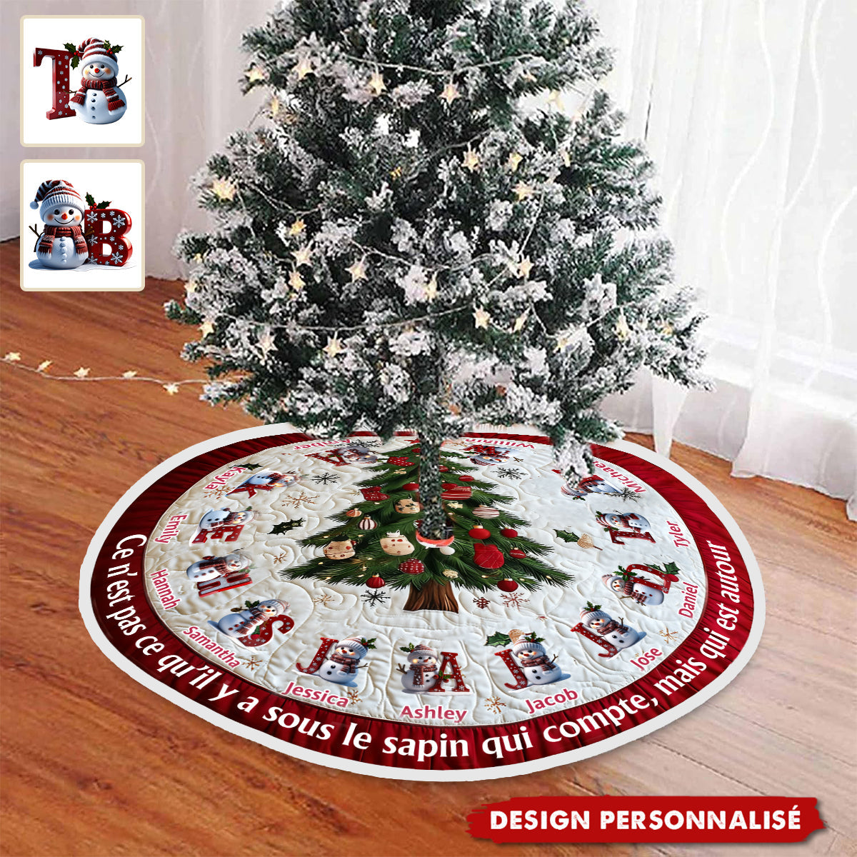 Ce n’est pas ce qu’il y a sous le sapin qui compte – Jupe de Sapin Familiale Personnalisée