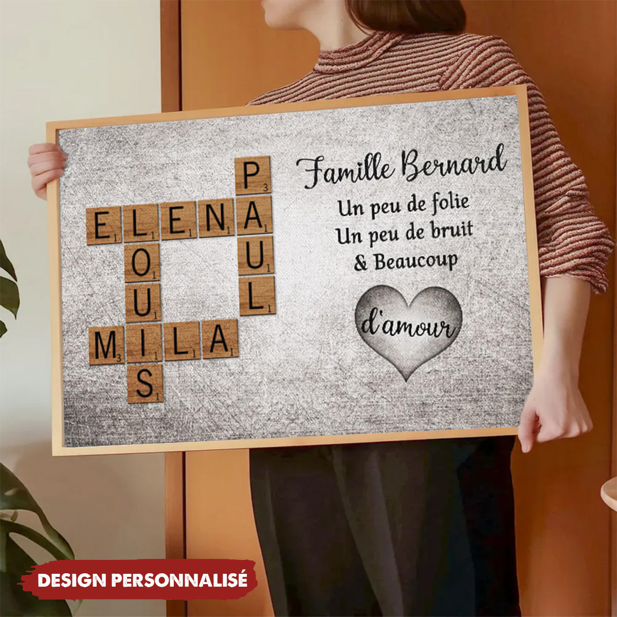 Affiche Familiale Personnalisée - Un Peu de Folie, Beaucoup d’Amour