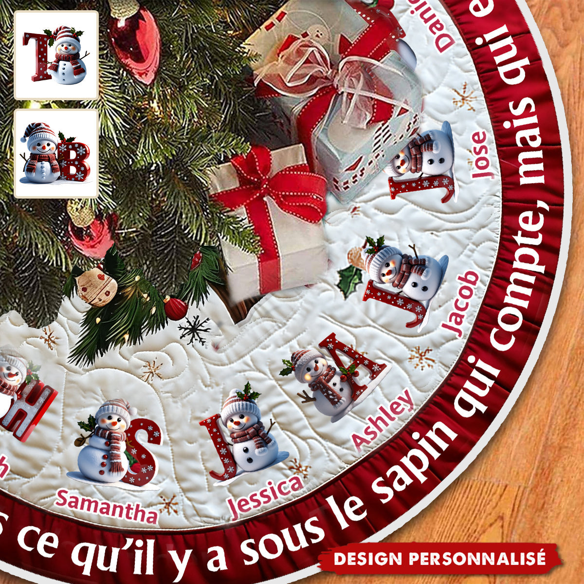 Ce n’est pas ce qu’il y a sous le sapin qui compte – Jupe de Sapin Familiale Personnalisée