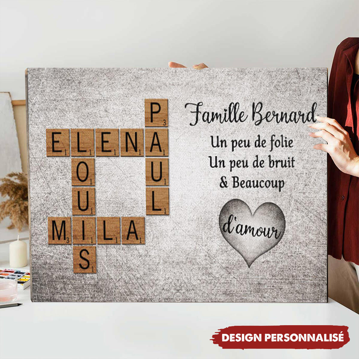 Affiche Familiale Personnalisée - Un Peu de Folie, Beaucoup d’Amour