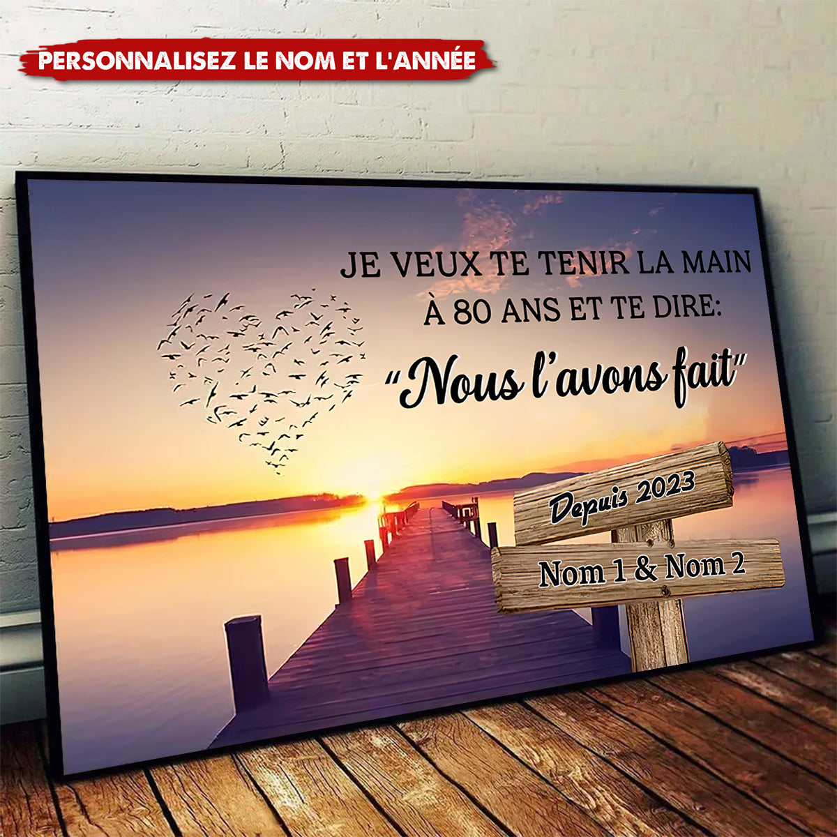 Poster Personnalisé "Nous l’avons fait" – Cadeau Couple avec Prénoms et Année