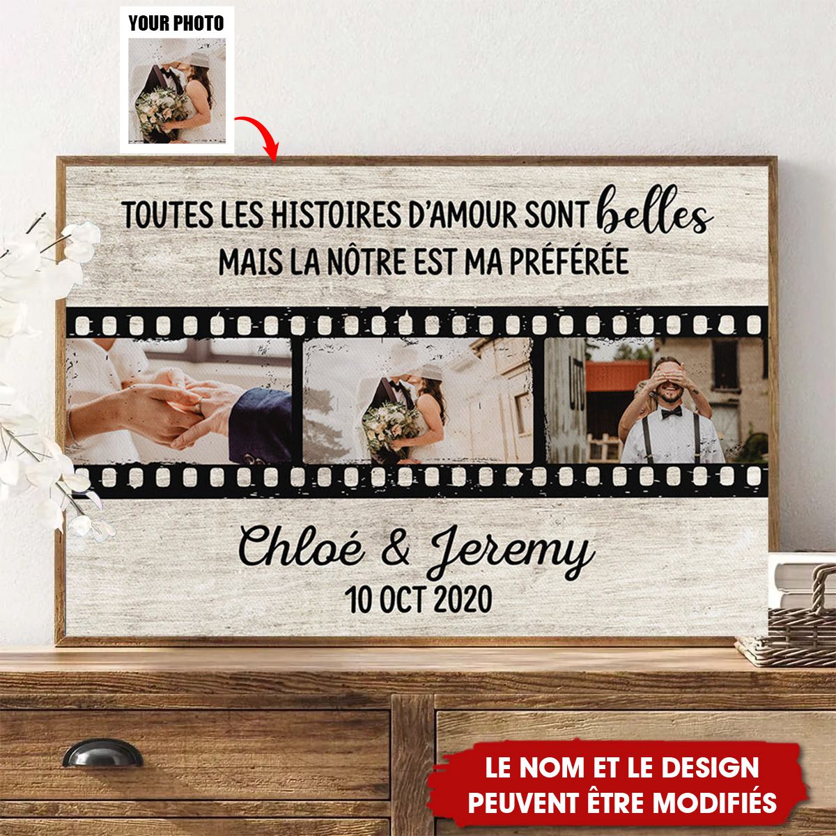 Notre Histoire D'amour - Cadeaux Personalisés Toile Pour Vieux Couple, Saint-Valentin