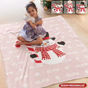 Couverture Personnalisée Bonhomme de Neige – Douce, Chaleureuse et Parfaite pour les Enfants