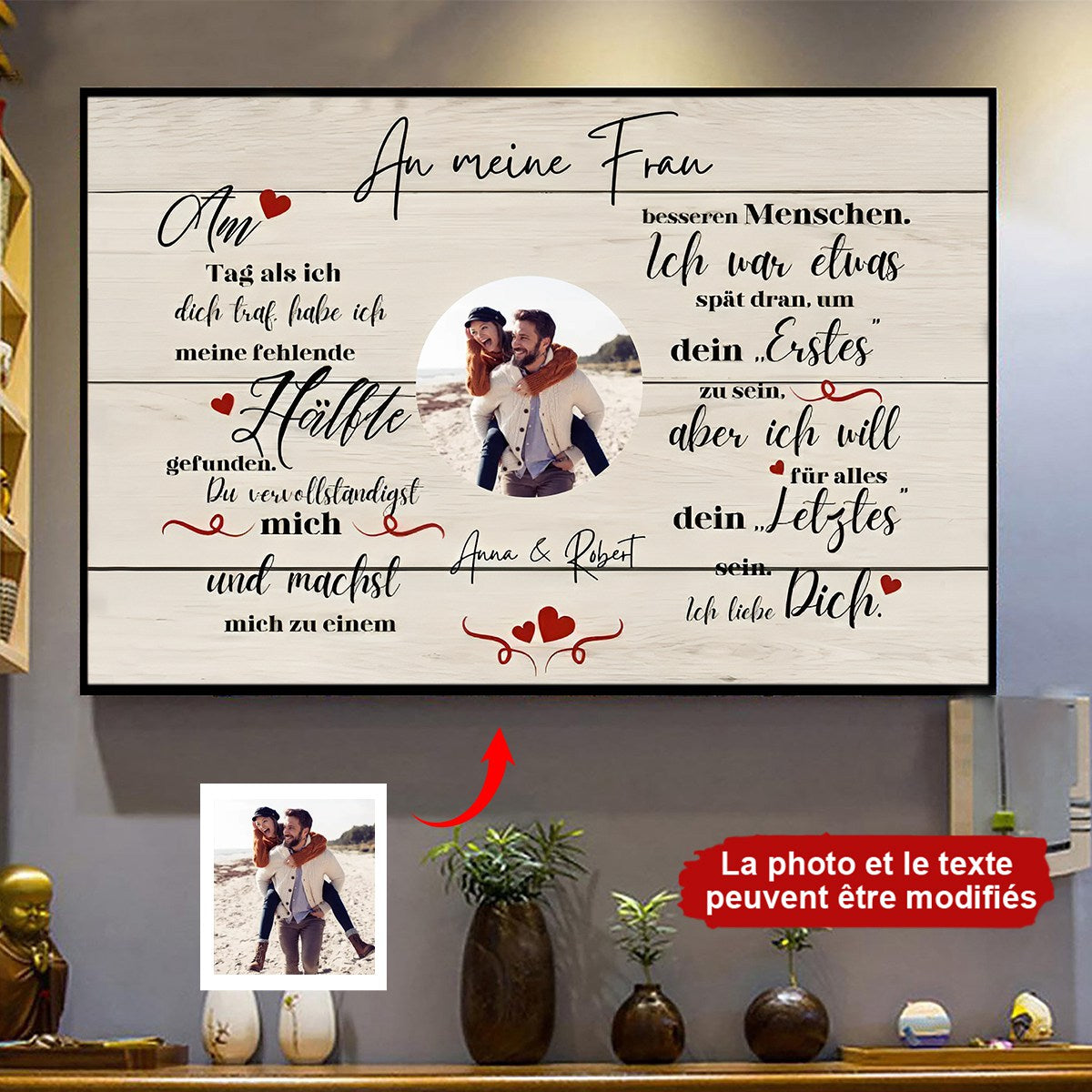 Le jour où je t'ai rencontré - Toile photo personnalisée pour les couples