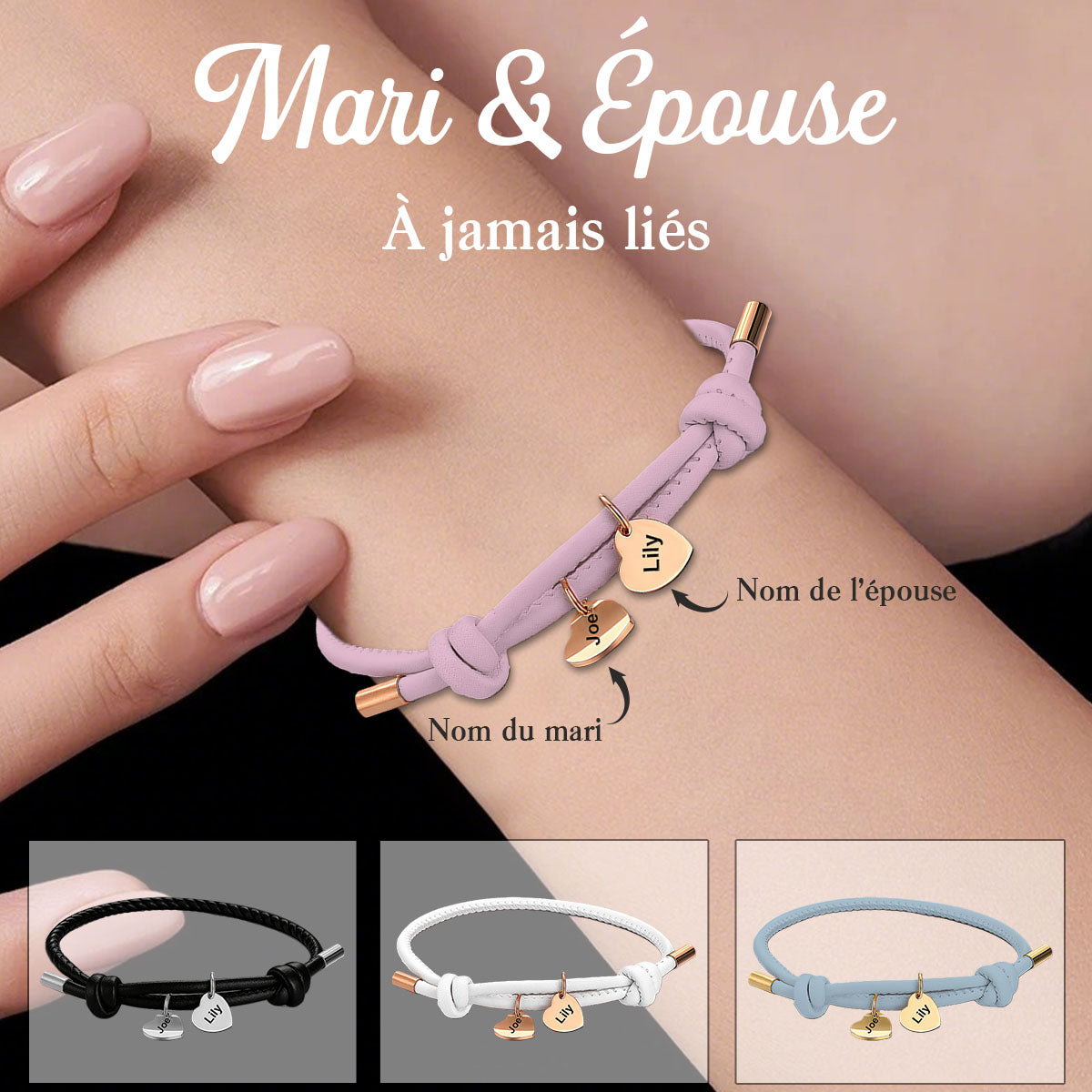 Bracelets Couple Personnalisés – À Jamais Liés