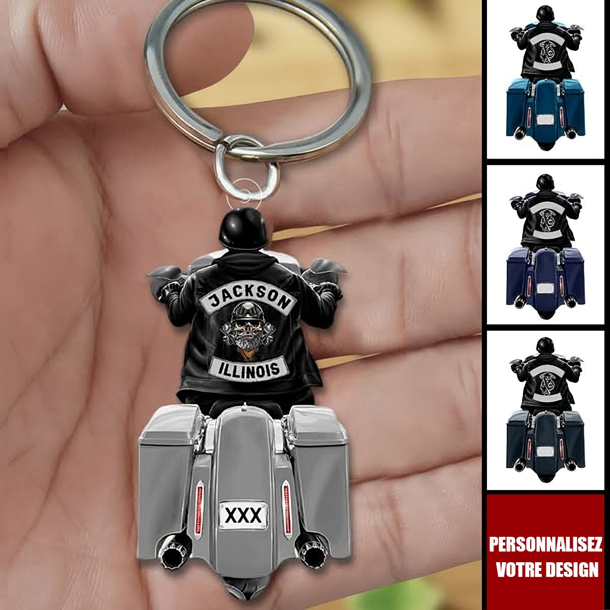 Porte-clés Moto Personnalisé – Nom & Design Sur Mesure