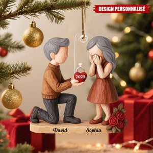 Ornement de Mariage Personnalisé – Cadeau de Fiançailles pour Couples