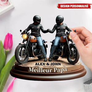 Plaque Personnalisée Motard Père & Fils – Meilleur Papa