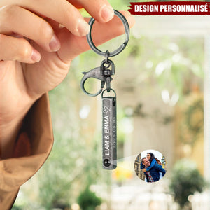 Porte-clés de projection photo personnalisé - Cadeau d’amour inoubliable