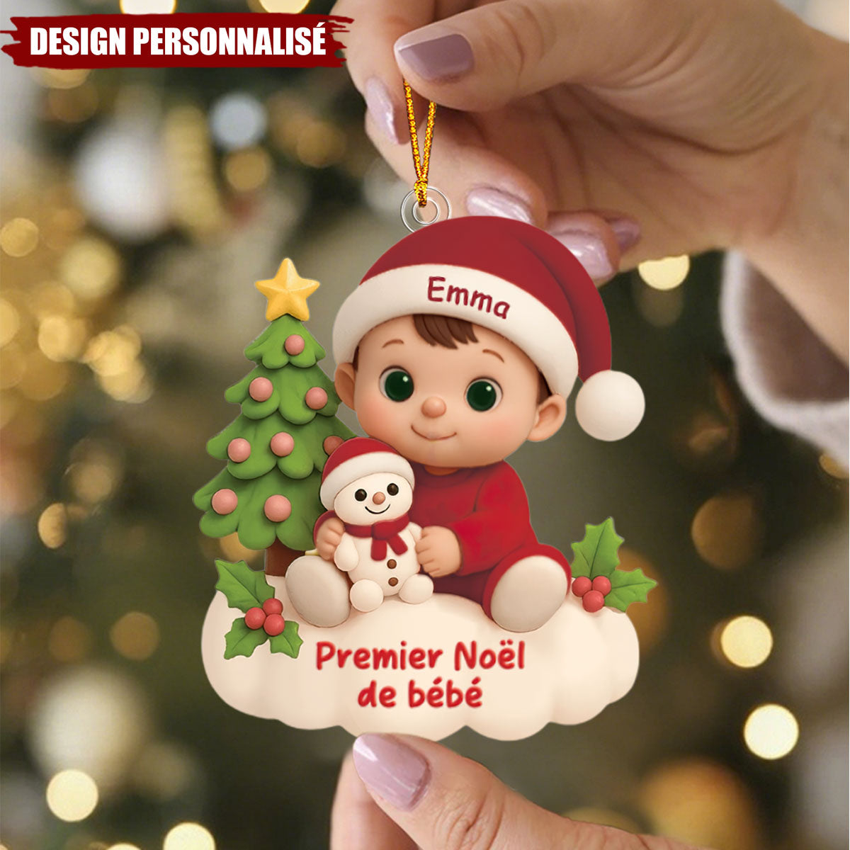 Décoration de Sapin Personnalisée – Le Premier Noël de Mon Bébé