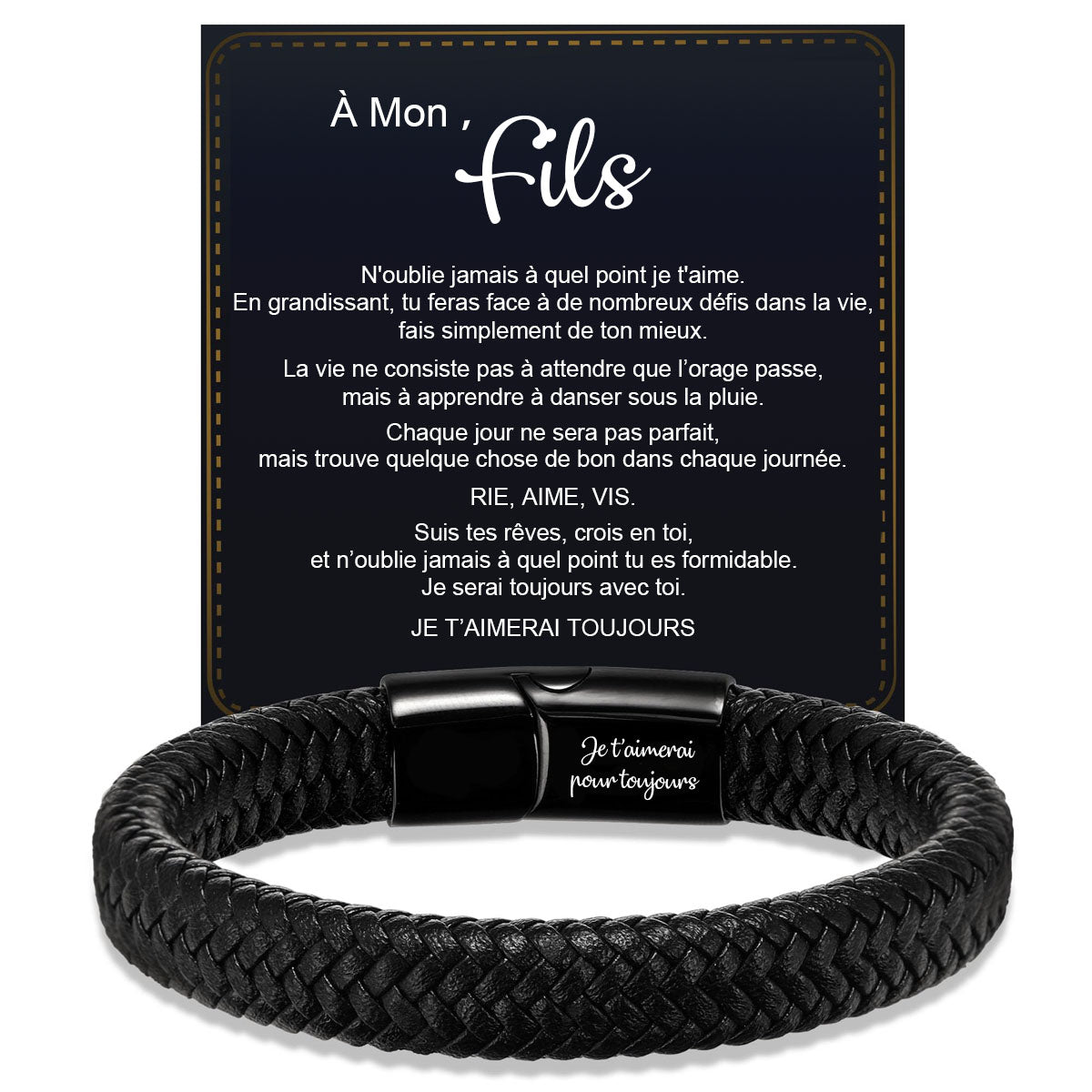 Bracelet en Cuir Personnalisé pour Homme – Cadeaux pour la fête des pères, un anniversaire ou une remise de diplôme