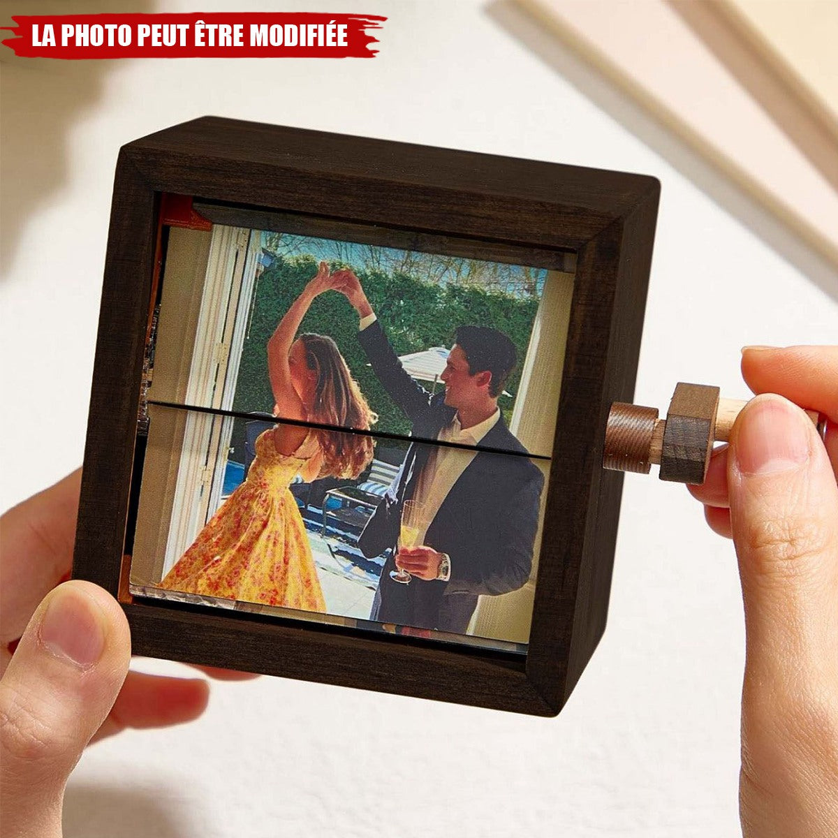 Cadre Photo Mécanique Personnalisé – Flipbook à Manivelle