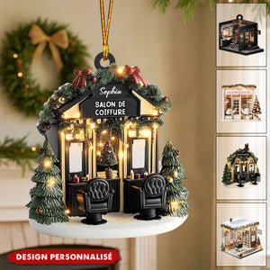 Décoration Personnalisée Salon – Ornement Miniature pour Manucure, Coiffure & Barbier