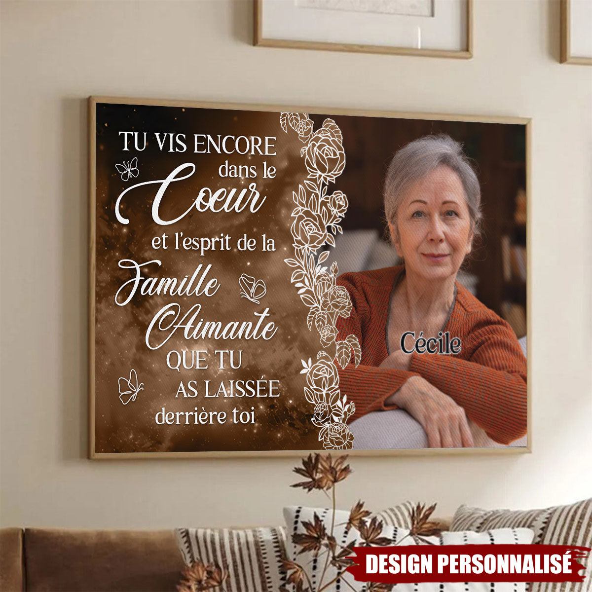 Affiche Commémoratif Personnalisé – Tu vis encore dans nos cœurs