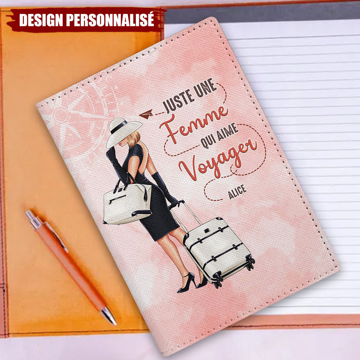 Porte-passeport personnalisé – Juste une femme qui aime voyager