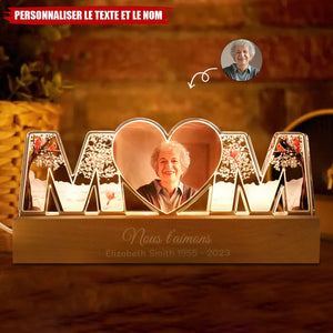 Veilleuse LED Personnalisée MOM avec Photo – Cadeau Souvenir Touchant pour Maman