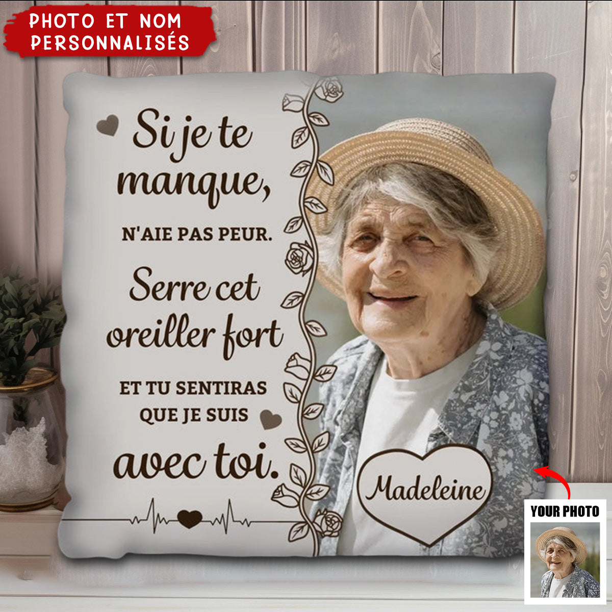Si je te manque - Coussin personnalisé