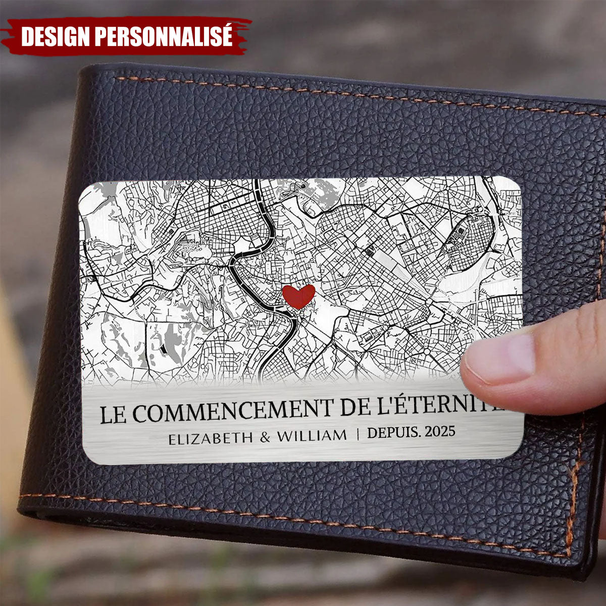 Carte de Portefeuille Personnalisée – Lieu de Notre Histoire d’Amour