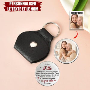 Porte-clés personnalisé avec photo – Message touchant pour fille de la part de sa maman