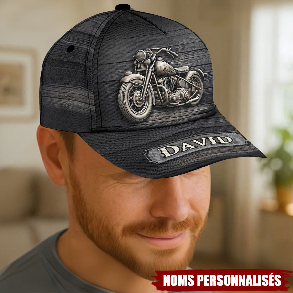 Casquette Moto Personnalisée avec Nom – Cadeau Unique pour Motards