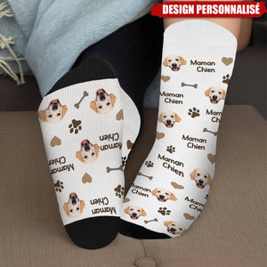 Chaussettes Amusantes pour Amoureux des Chiens-Design Personnalisé avec Photo