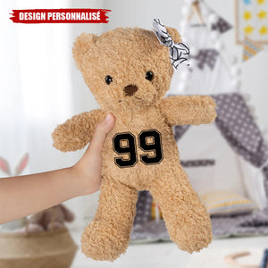 Ours en Peluche Personnalisé avec Numéro – Cadeau Unique pour Enfants ou Couples