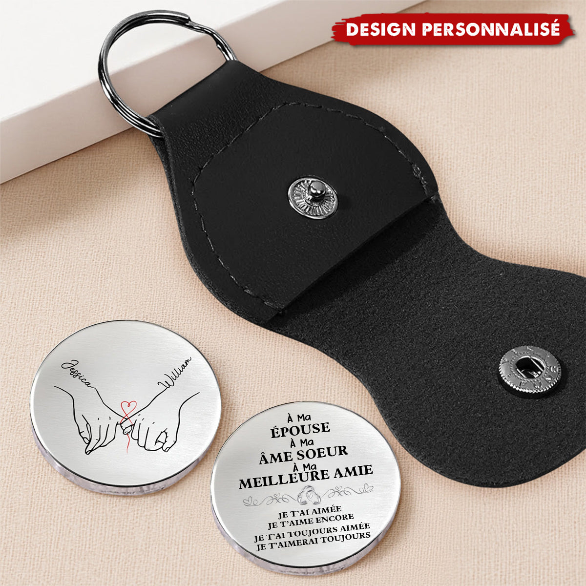 Porte-Clés couple personnalisé - À Mon Mari, Mon Âme Soeur, Mon Meilleur Ami