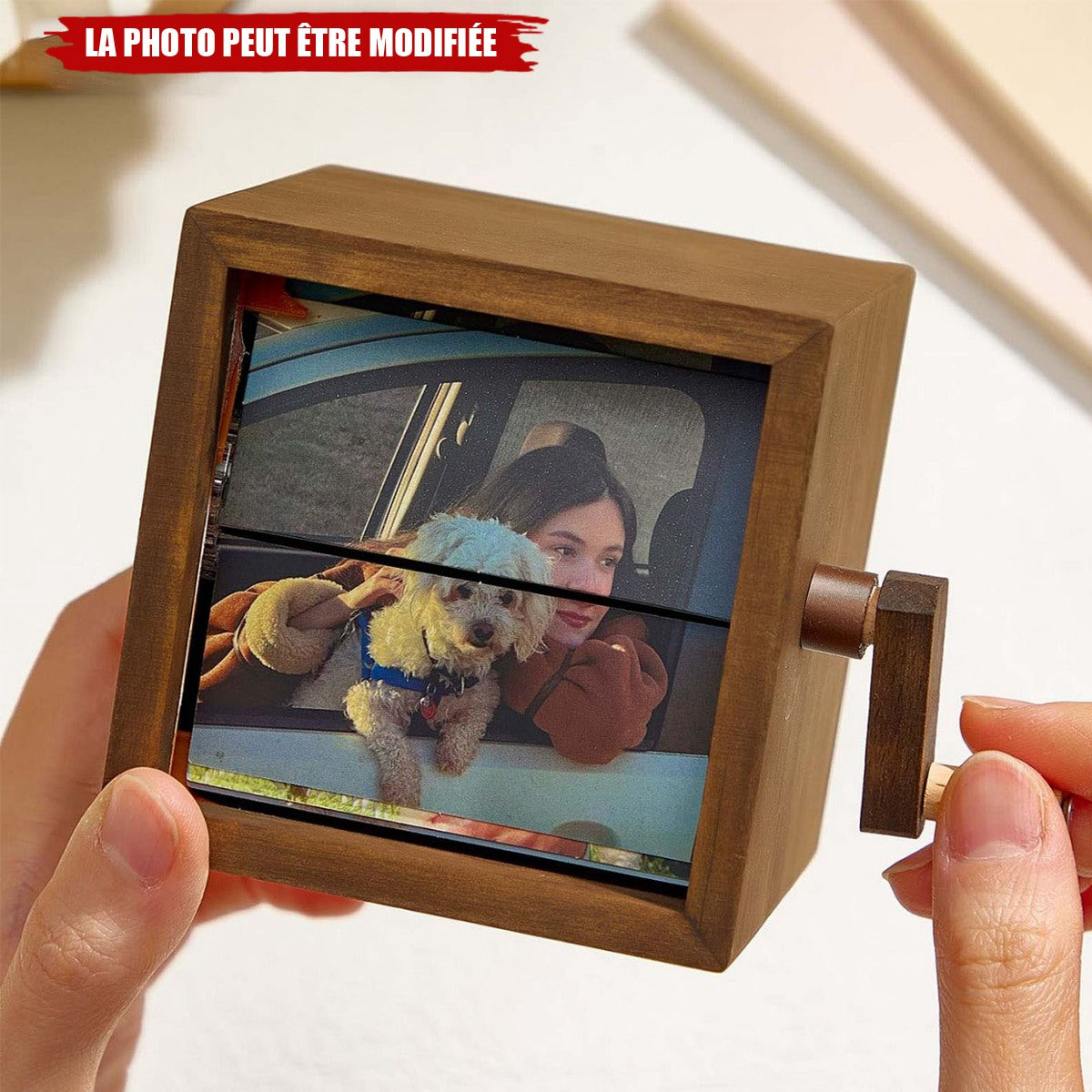 Cadre Photo Mécanique Personnalisé – Flipbook à Manivelle