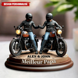 Plaque Personnalisée Motard Père & Fils – Meilleur Papa