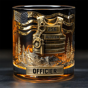 Servir et Protéger – Verre à Whisky Personnalisé pour Policier