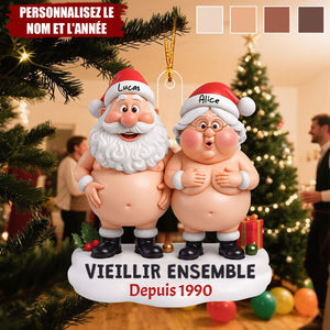 Ornement Personnalisé de Couple Père Noël – Personnalisez Noms et Année