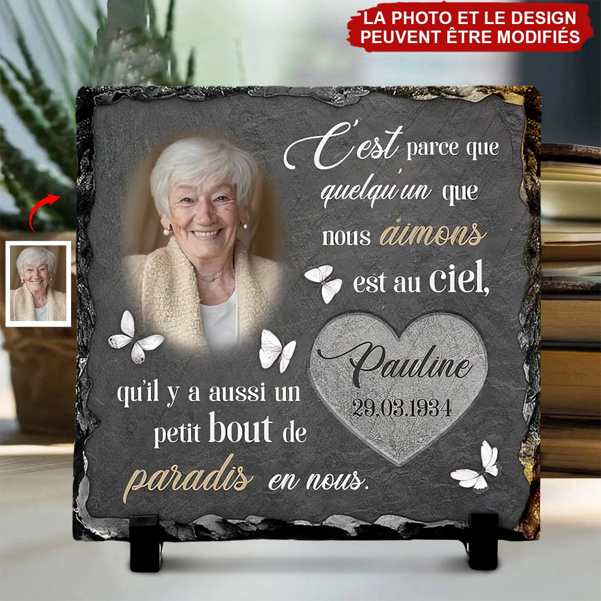 Pierre Tombale Mémorial Personnalisée - Un Petit Bout de Paradis