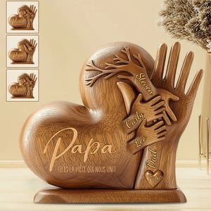 Papa/Maman, tu es la pièce qui nous unit – Plaque personnalisée en forme spéciale pour père/Mère