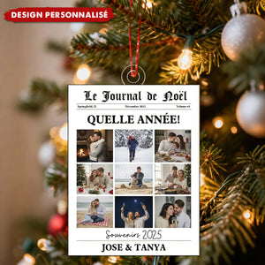 Ornement Journal de Noël Personnalisé – Votre Année en Images