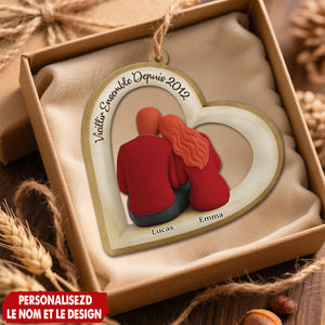Ornement Couple Personnalisé – Vieillir Ensemble Depuis…