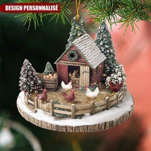Suspension Personnalisée Ferme de Poules de Rêve – Cadeau pour les Amoureux des Poules